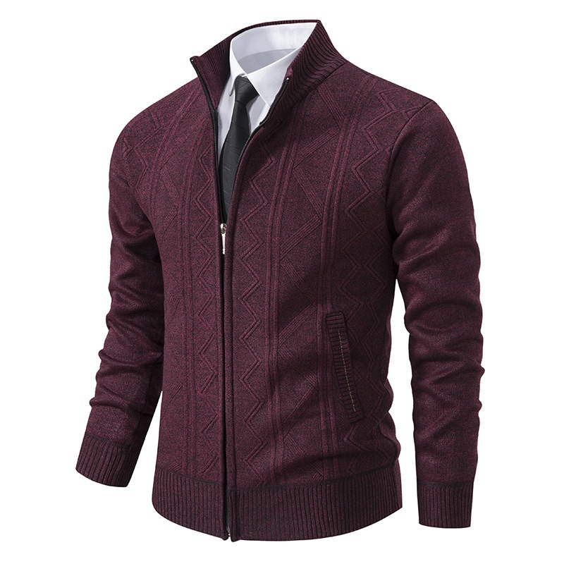 Cardigan homme col montant zippé élégant – 4 coloris – Dropvet Cardigan homme col montant zippé élégant – 4 coloris – Image 5