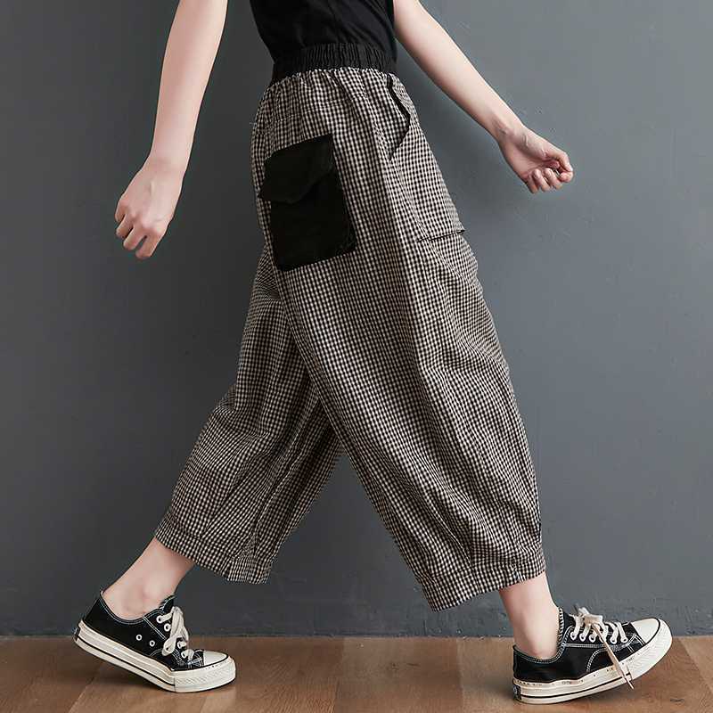 Pantalon Bouffant Femme Carreaux 4 Tailles – Style Unique – Dropvet Pantalon Bouffant Femme Carreaux 4 Tailles – Style Unique – Image 6