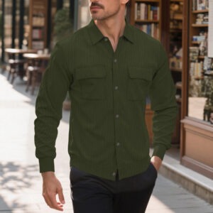 chemise homme velours côtelé col lapel