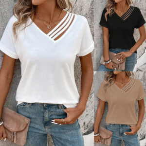 t-shirt femme col v