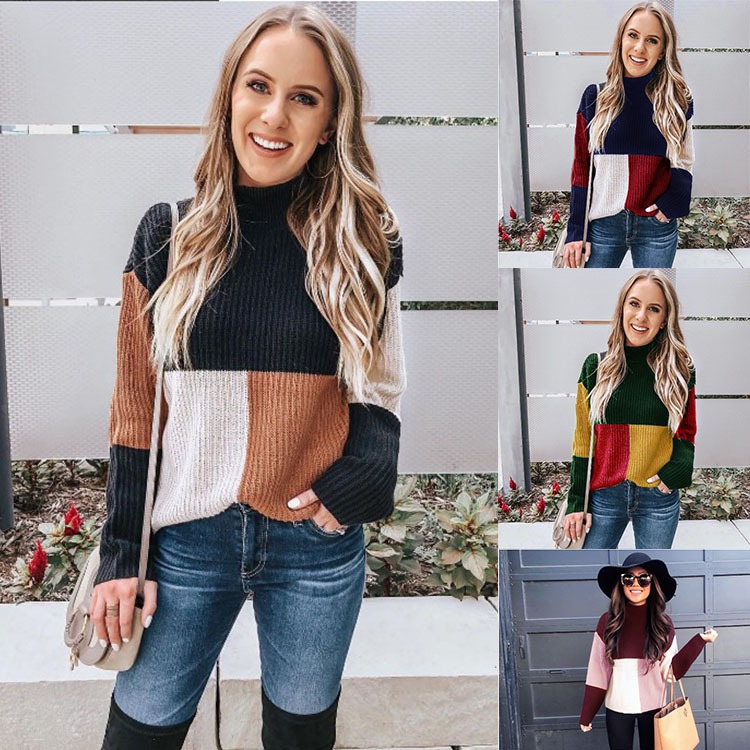 Pull Femme Colorblock splendide en 4 Tailles – Dropvet pull femme colorblock