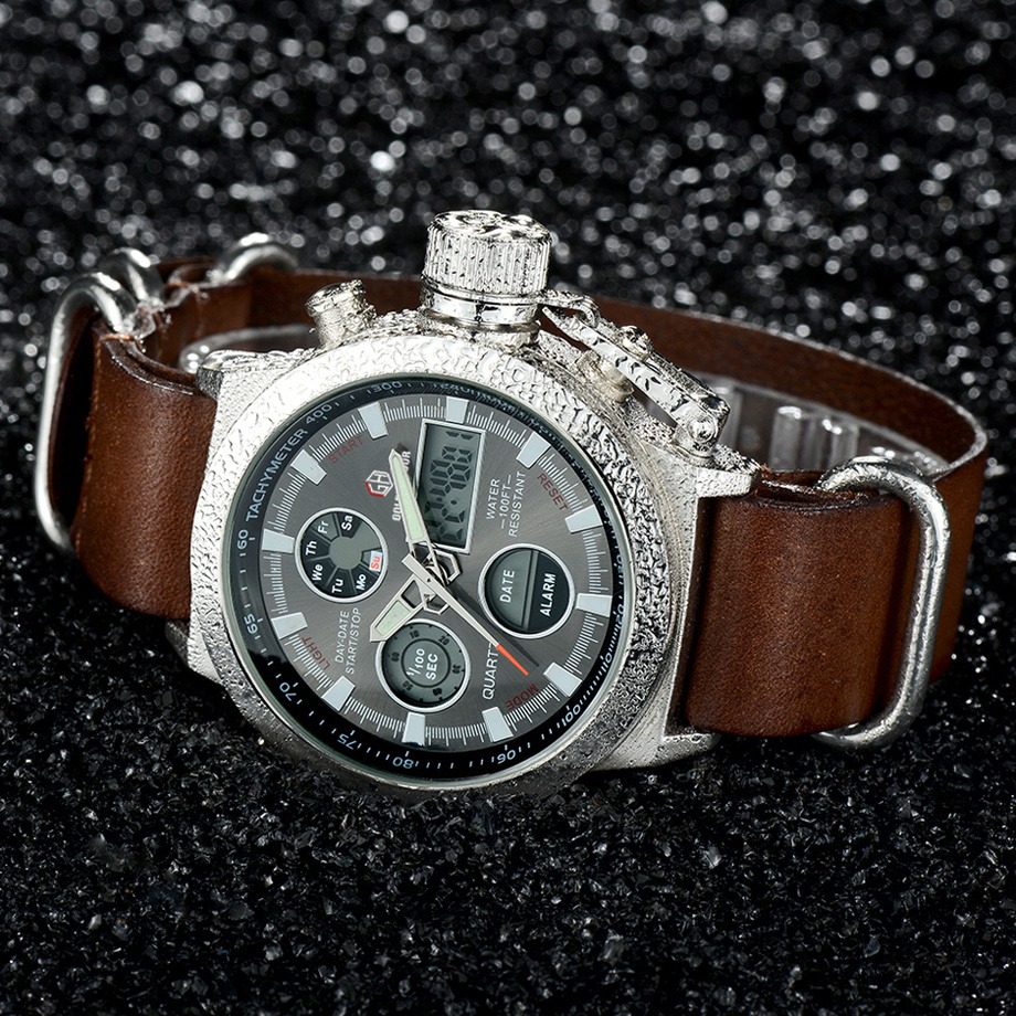Montre quartz homme sport Élégante 2026 | Analogique LED – Dropvet montre quartz homme sport