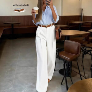 pantalon large femme taille haute