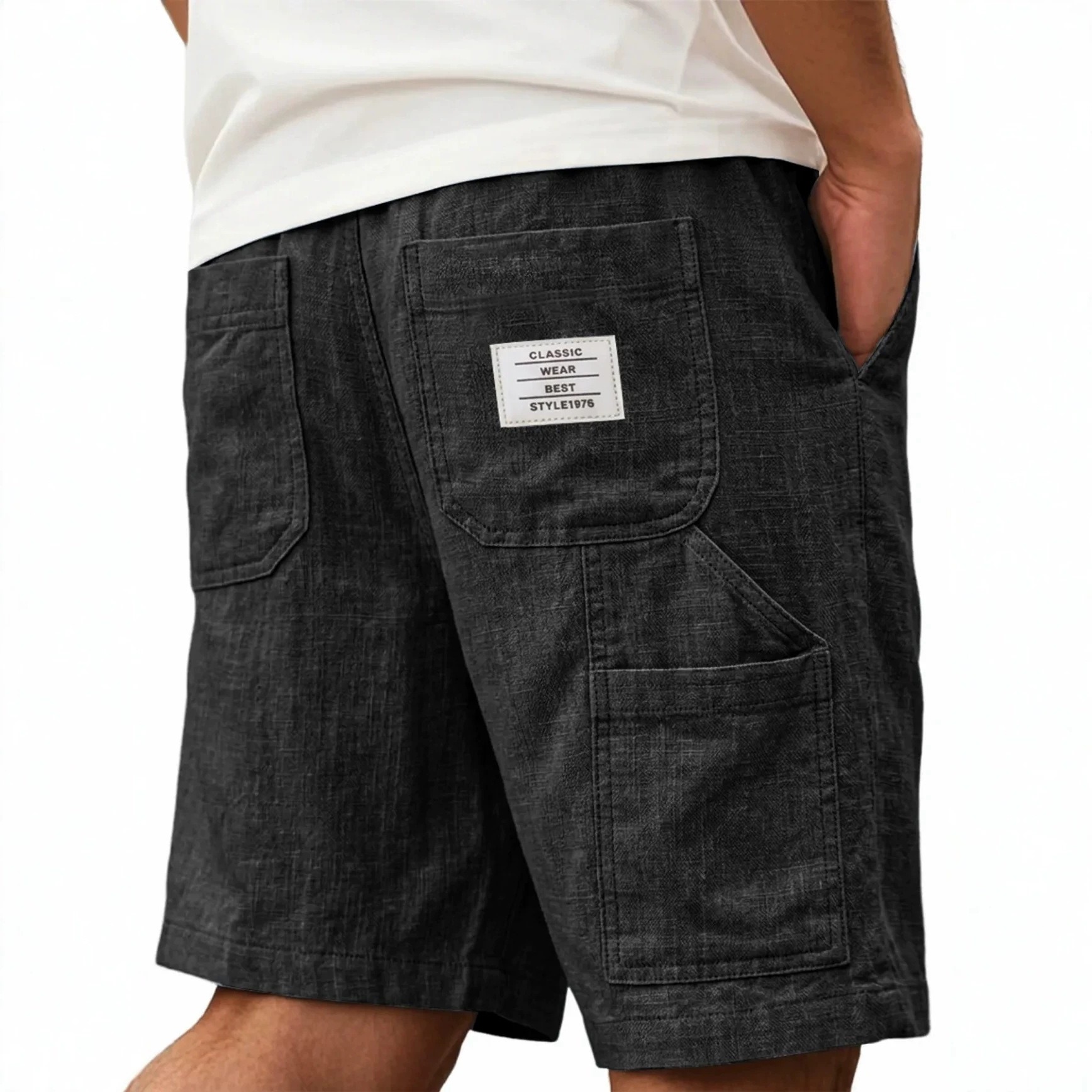 Short Homme Texture Lin : 6 Tailles au Rendu Authentique – Dropvet Short Homme Texture Lin : 6 Tailles au Rendu Authentique – Image 8