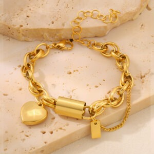 bracelet femme cœur acier inoxydable