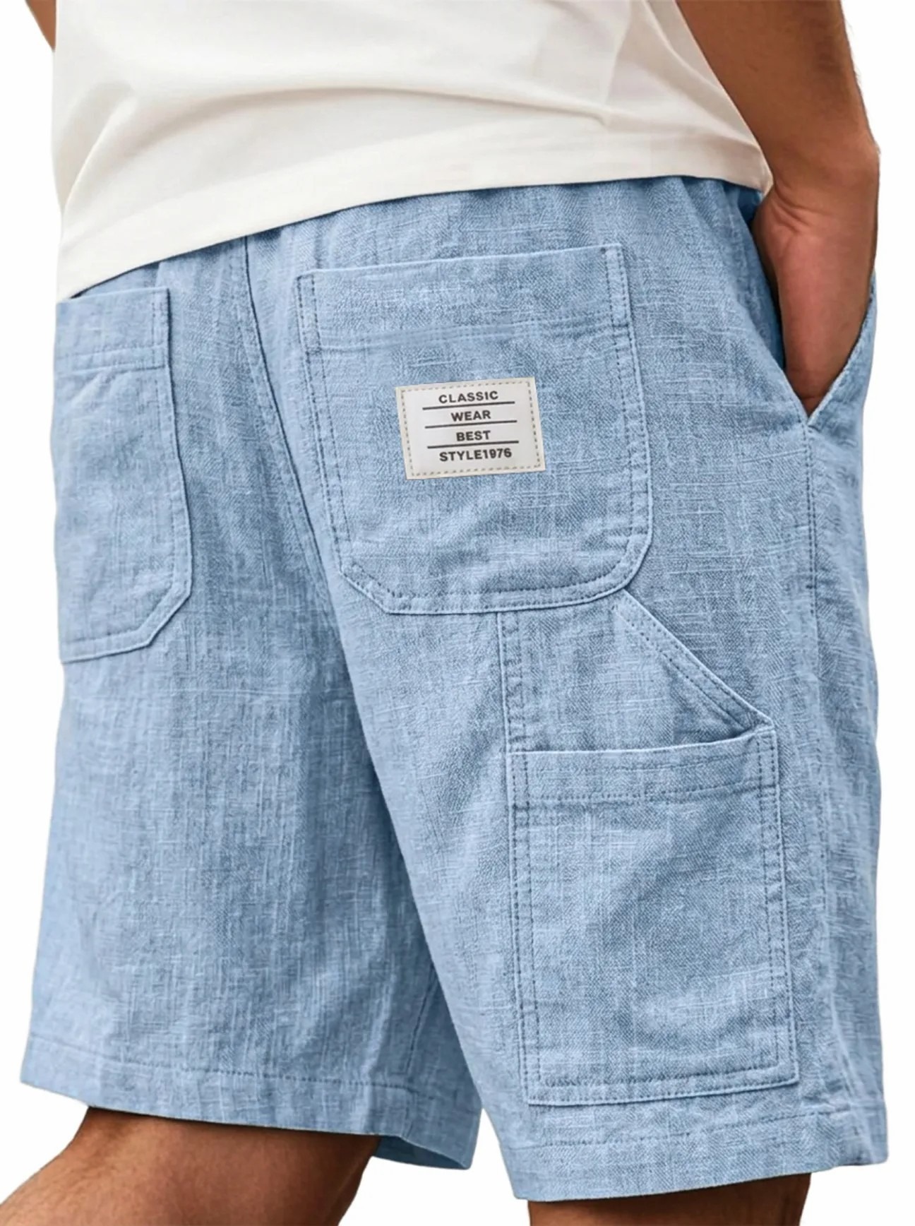 Short Homme Texture Lin : 6 Tailles au Rendu Authentique – Dropvet Short Homme Texture Lin : 6 Tailles au Rendu Authentique – Image 4