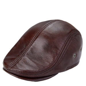 casquette plate homme cuir véritable