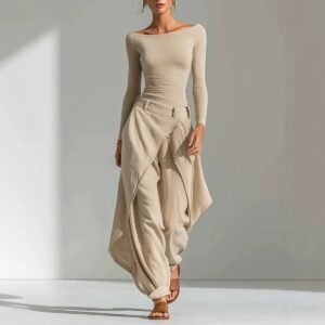 ensemble femme pantalon drapé