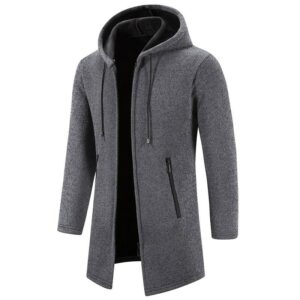 gilet homme long à capuche