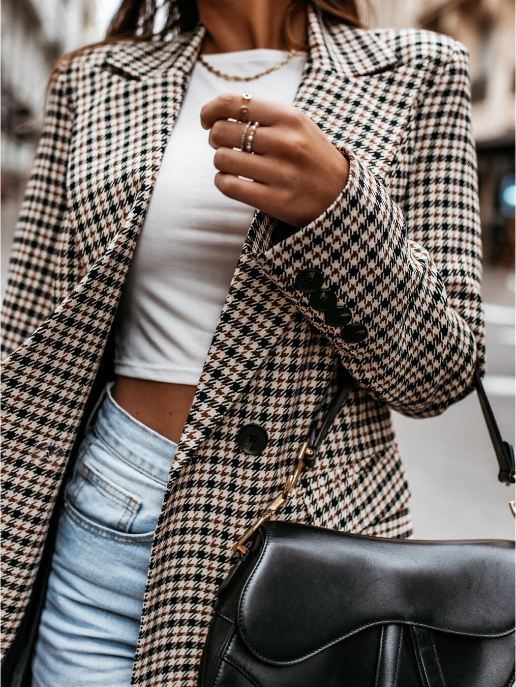 veste blazer longue femme carreaux – 5 Tailles – Dropvet veste blazer longue femme carreaux – 5 Tailles – Image 3