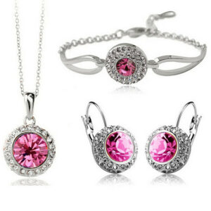 parure cristal rond femme