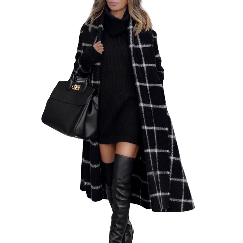 Manteau à carreaux femme long – Style Chic Hiver 2026 – Dropvet manteau à carreaux femme