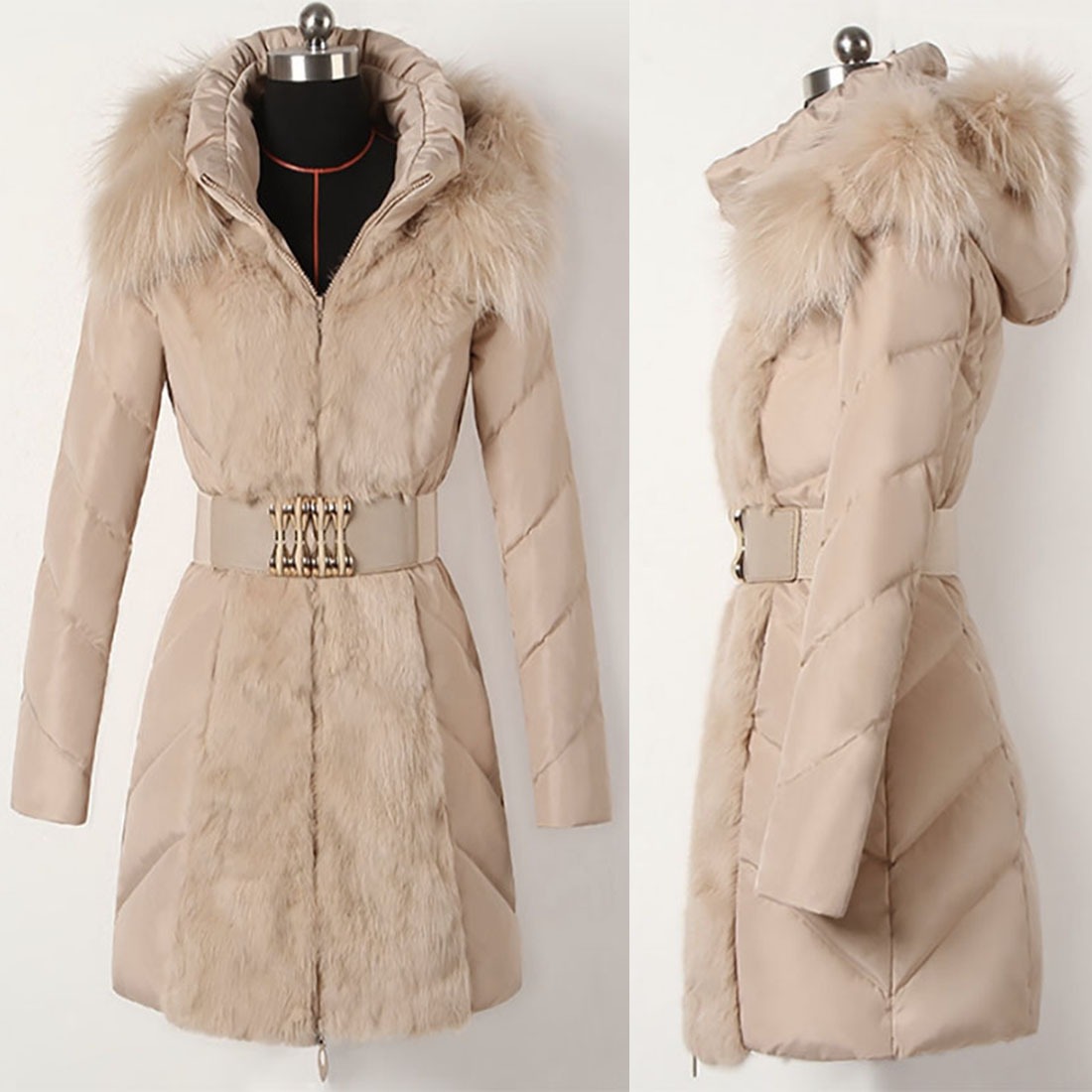 Manteau Femme Luxe 2026 – Col Fourrure Ceinturé Élégant – Dropvet Manteau Femme Luxe 2026 – Col Fourrure Ceinturé Élégant – Image 4