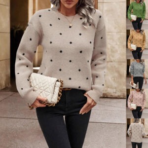 pull femme à pois