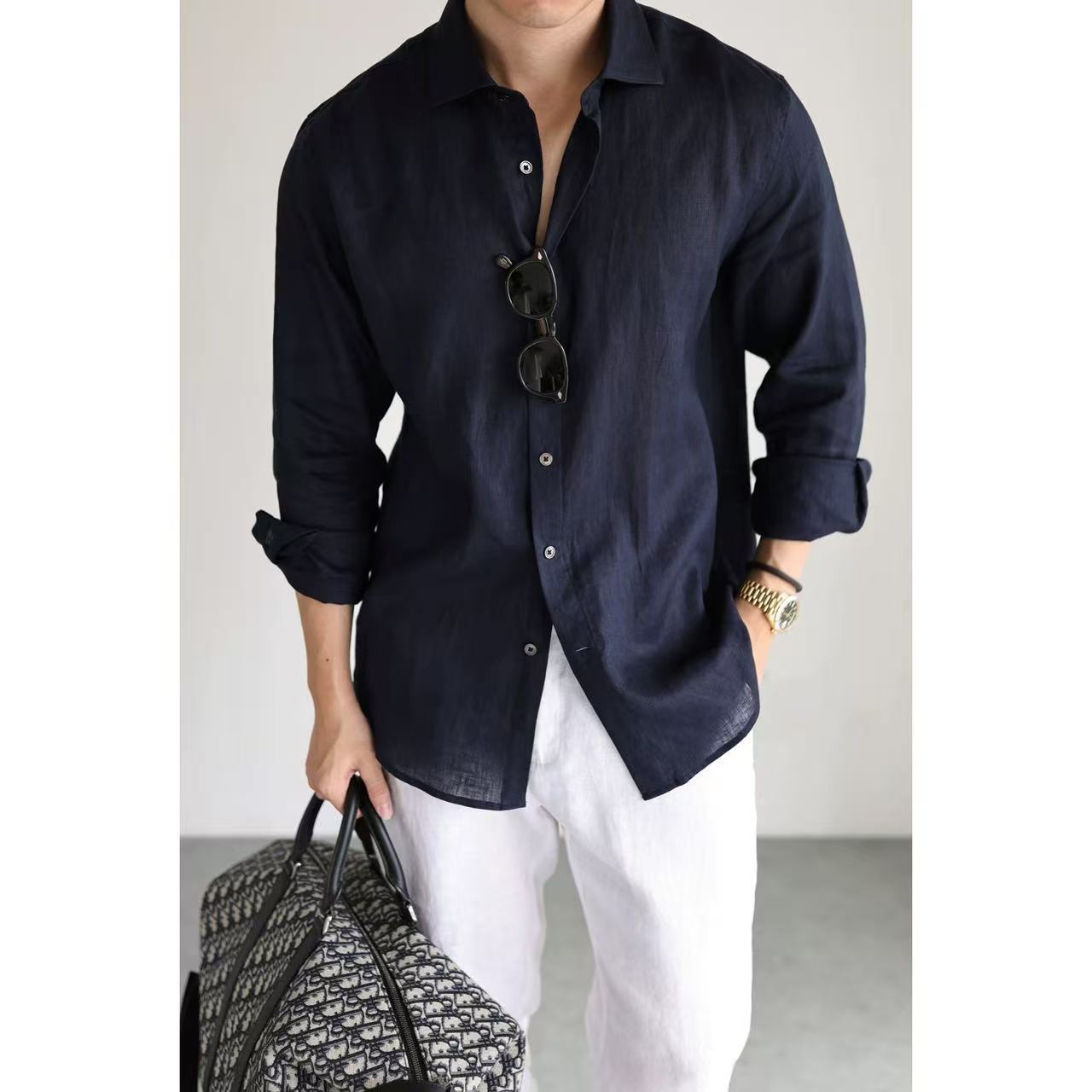 Chemise Old Money Homme Élégante – 6 Coloris – Dropvet Chemise Old Money Homme Élégante – 6 Coloris – Image 5