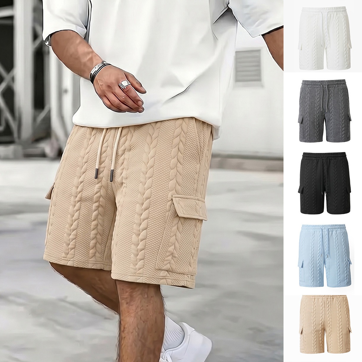 Short Homme Jacquard : 6 Tailles au Style Élégant – Dropvet Short Homme Jacquard : 6 Tailles au Style Élégant – Image 3