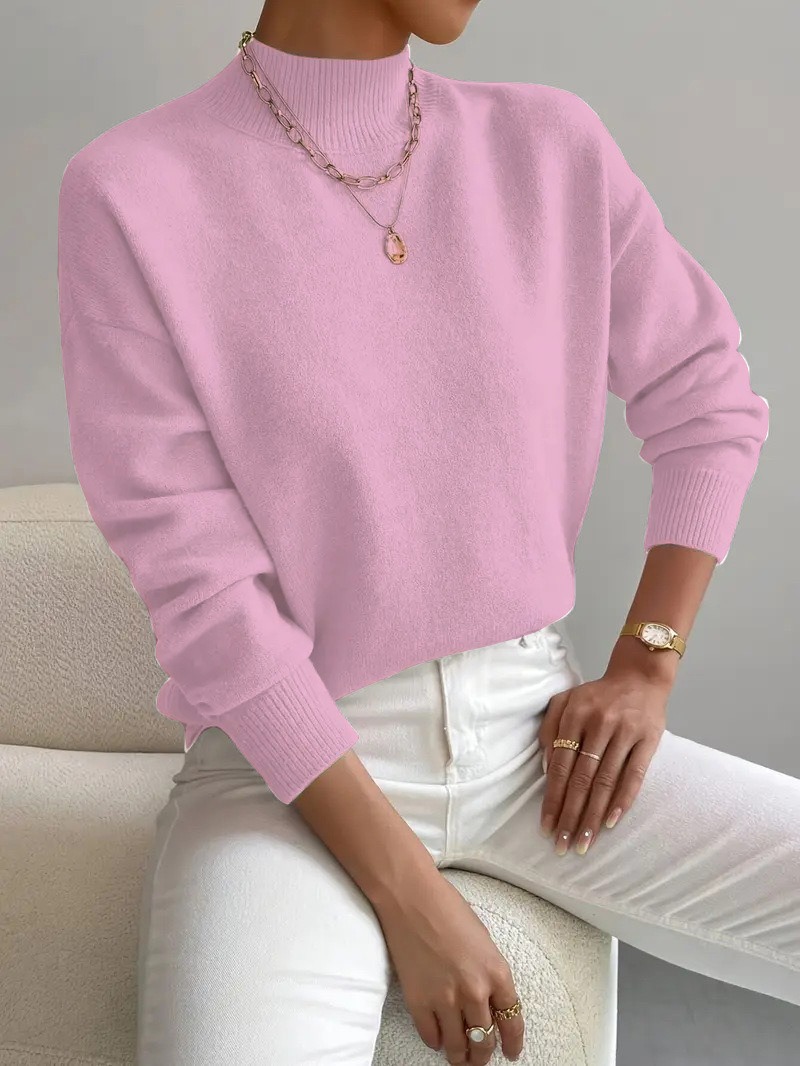 Pull femme col montant manches longues – Pull en maille uni élégant 2026 – Dropvet Pull femme col montant manches longues – Pull en maille uni élégant 2026 – Image 9