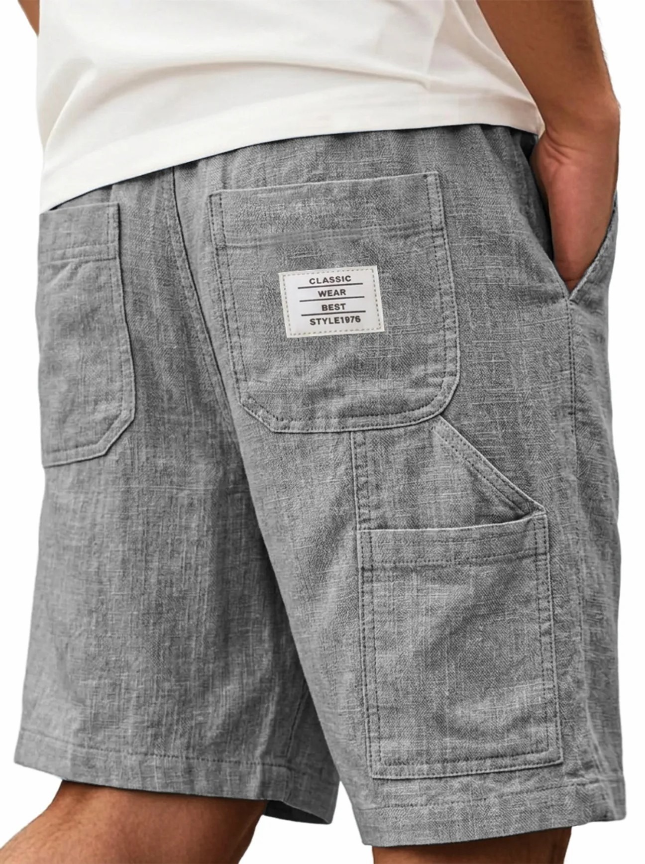 Short Homme Texture Lin : 6 Tailles au Rendu Authentique – Dropvet Short Homme Texture Lin : 6 Tailles au Rendu Authentique – Image 7