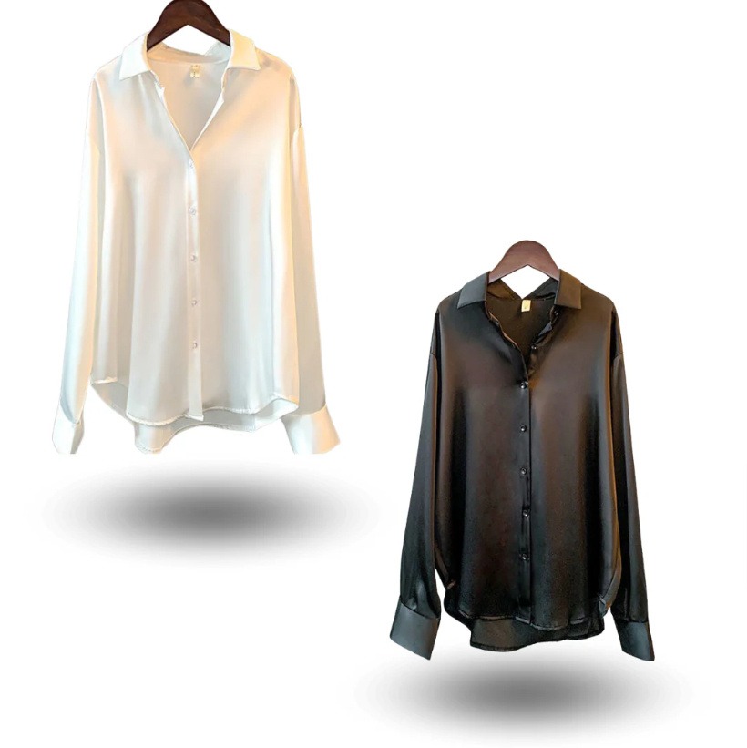 Chemise Satin Femme Élégante en 4 Coloris – Dropvet Chemise Satin Femme Élégante en 4 Coloris – Image 4