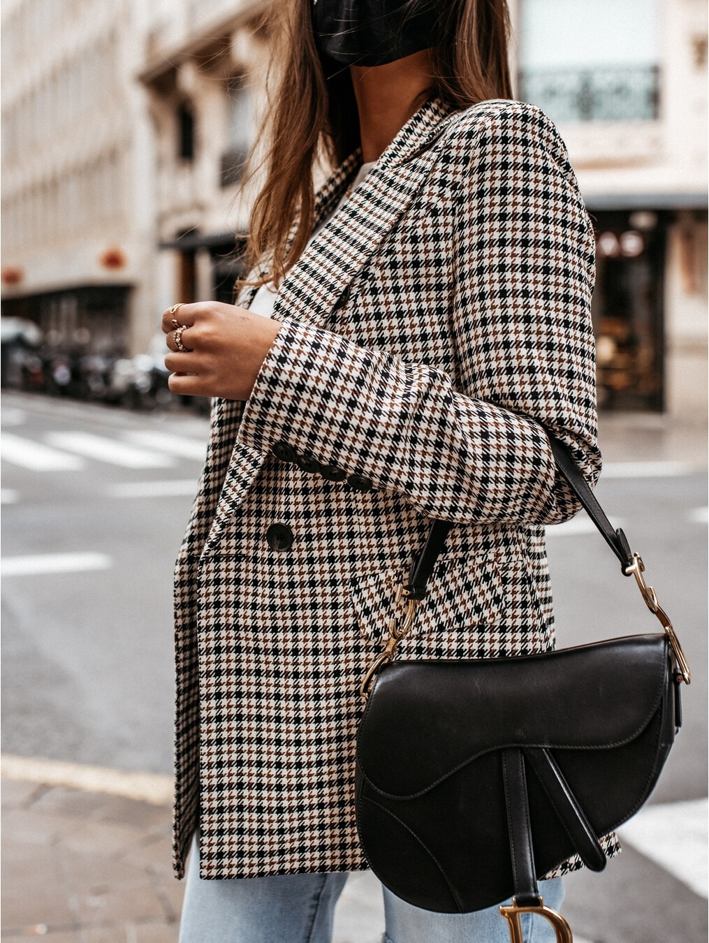 veste blazer longue femme carreaux – 5 Tailles – Dropvet veste blazer longue femme carreaux – 5 Tailles – Image 2
