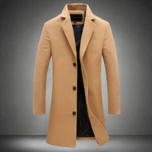 manteau long simple boutonnage homme