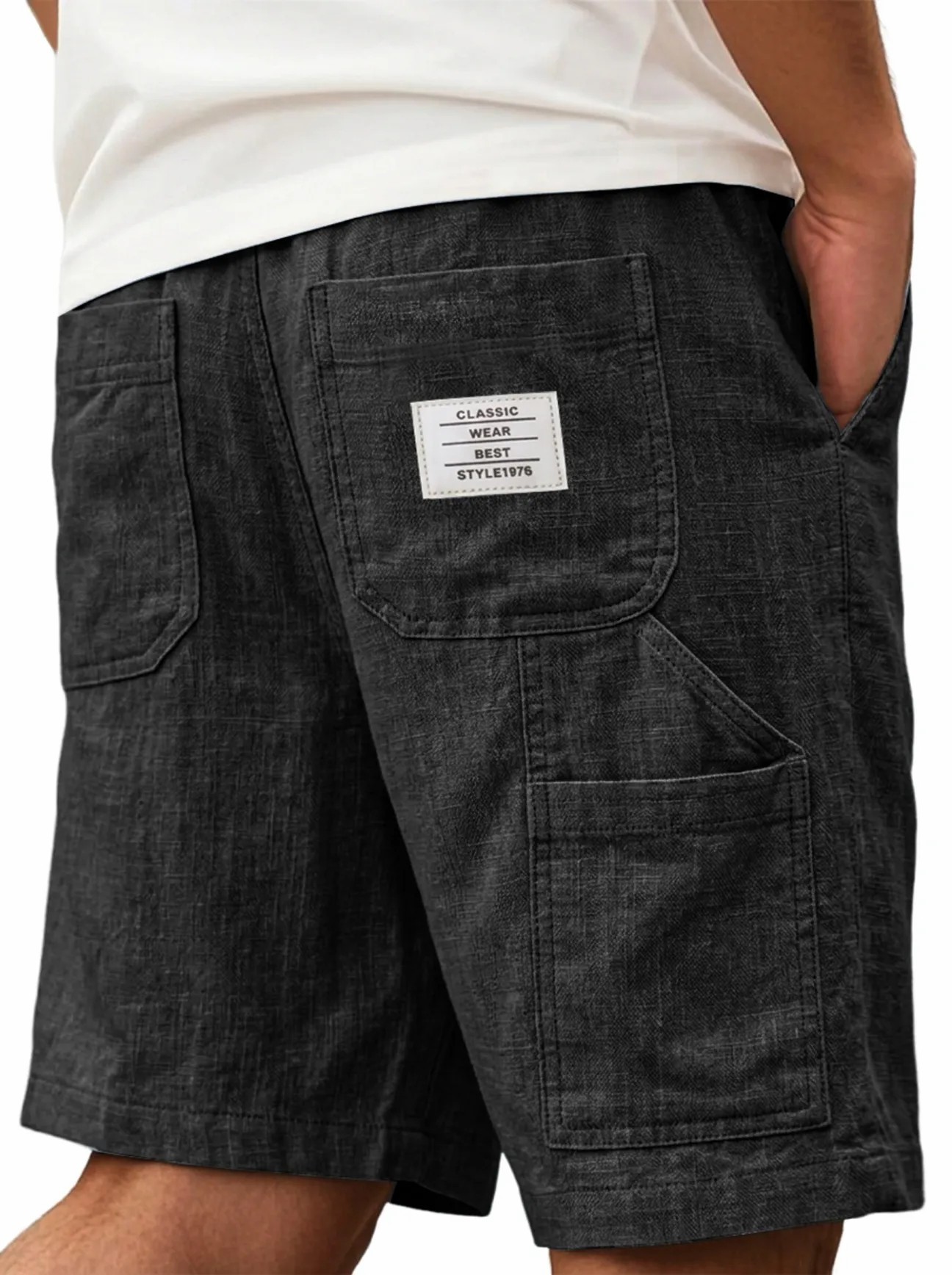 Short Homme Texture Lin : 6 Tailles au Rendu Authentique – Dropvet Short Homme Texture Lin : 6 Tailles au Rendu Authentique – Image 3
