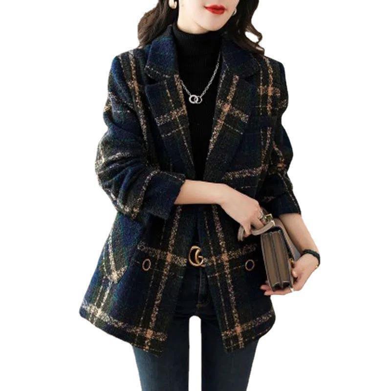 veste femme carreaux patchwork Élégante – 6 Tailles – Dropvet veste femme carreaux patchwork Élégante – 6 Tailles – Image 3