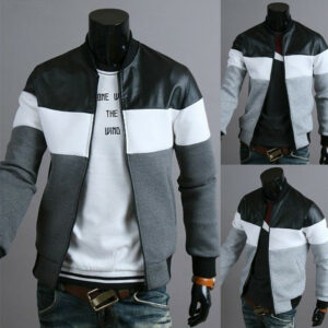 veste bicolore sport homme col montant