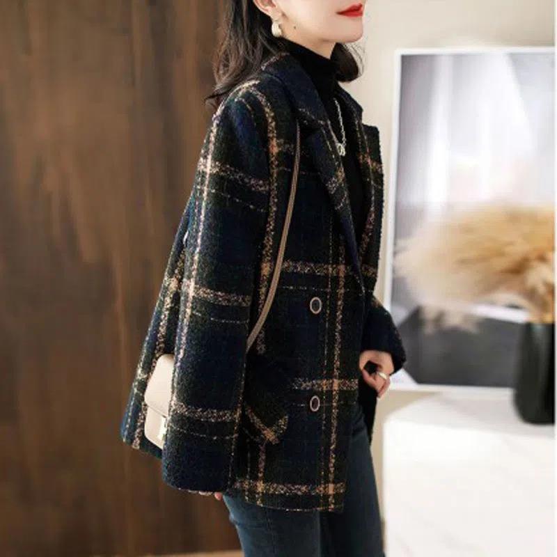 veste femme carreaux patchwork Élégante – 6 Tailles – Dropvet veste femme carreaux patchwork Élégante – 6 Tailles – Image 5