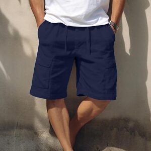 short homme coton lin