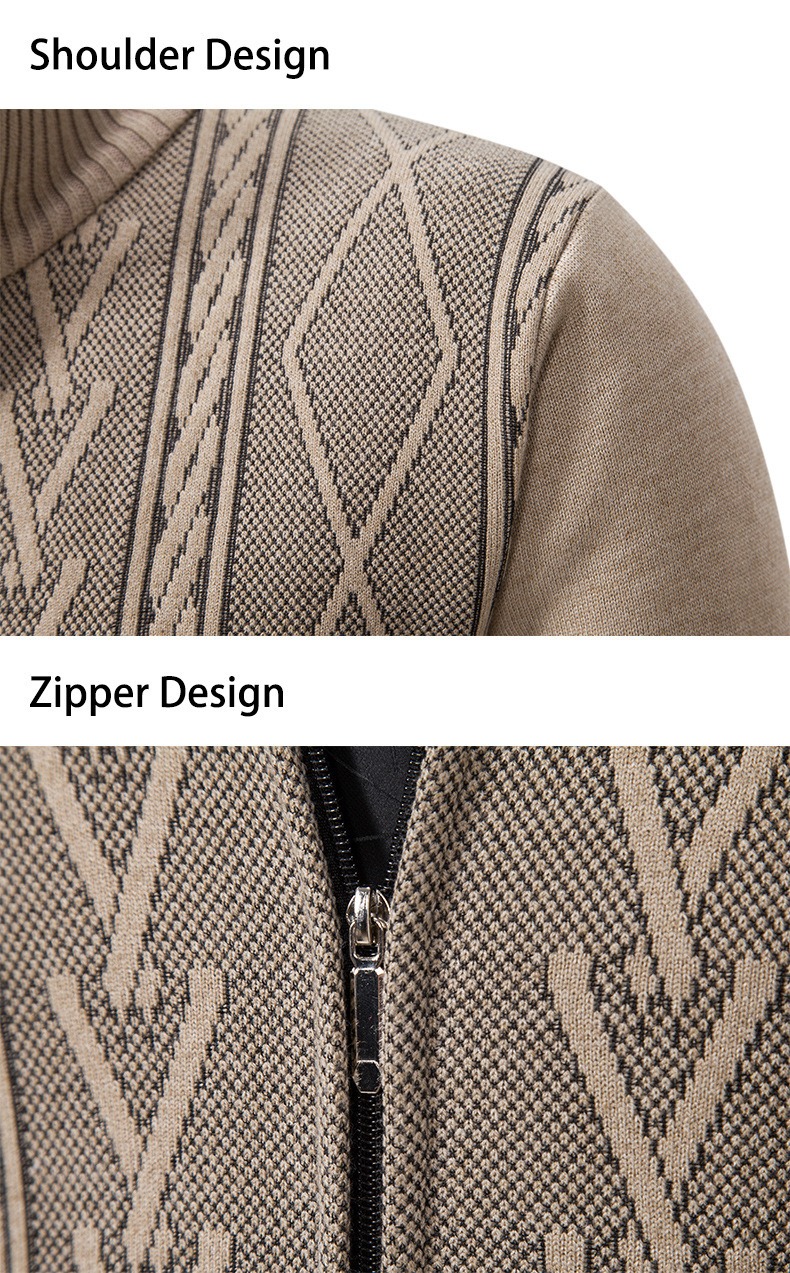 Cardigan homme col montant zippé élégant – 4 coloris – Dropvet Cardigan homme col montant zippé élégant – 4 coloris – Image 6