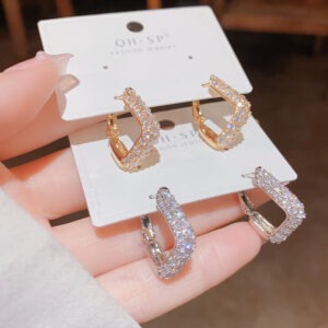 boucles d'oreilles carrées dorées