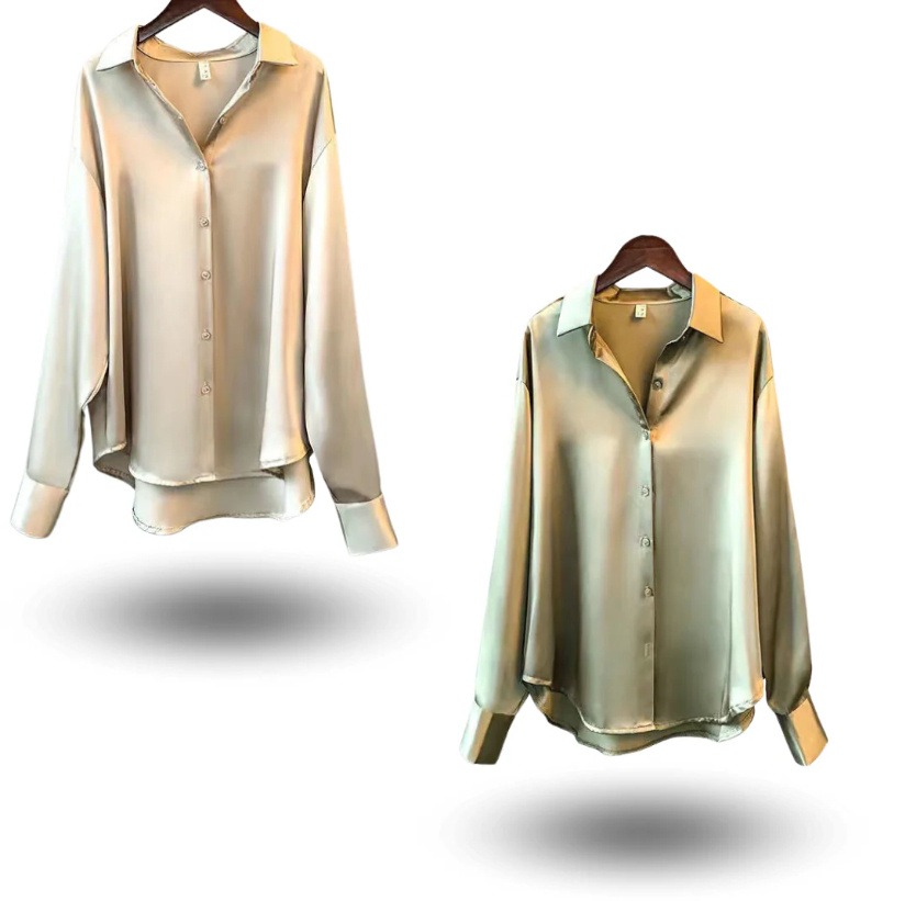 Chemise Satin Femme Élégante en 4 Coloris – Dropvet Chemise Satin Femme Élégante en 4 Coloris – Image 6