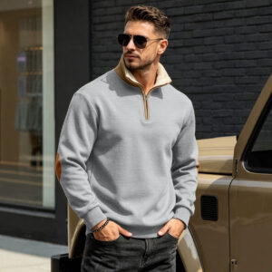 sweat homme col zippé sherpa