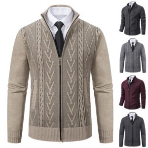 cardigan homme col montant