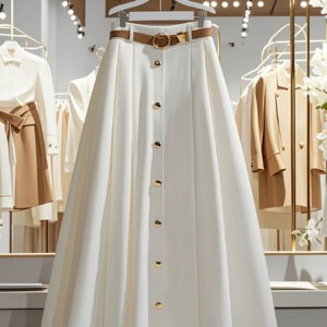 Jupe midi plissée blanche femme