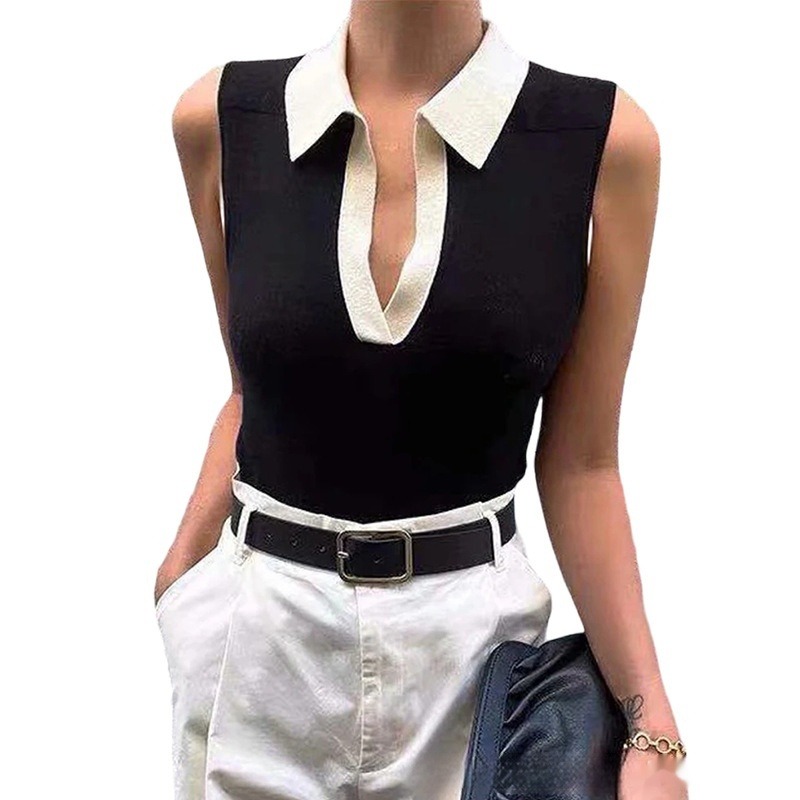 Débardeur Tricot Femme Élégant en 2 Coloris – Dropvet Débardeur Tricot Femme Élégant en 2 Coloris – Image 3