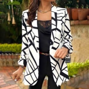 veste blazer femme imprimé géométrique