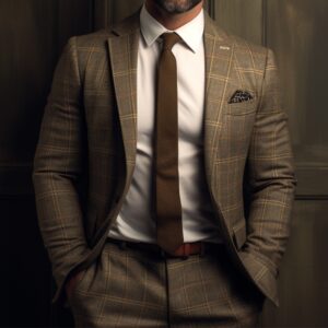 costume carreaux vert homme
