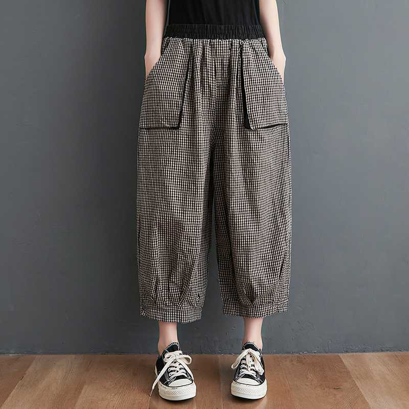 Pantalon Bouffant Femme Carreaux 4 Tailles – Style Unique – Dropvet Pantalon Bouffant Femme Carreaux 4 Tailles – Style Unique – Image 7