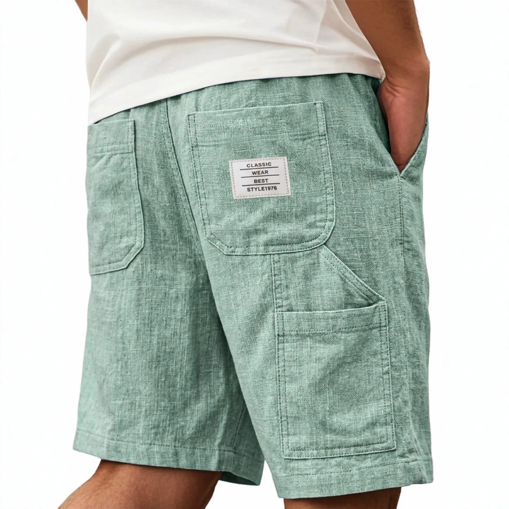 Short Homme Texture Lin : 6 Tailles au Rendu Authentique – Dropvet Short Homme Texture Lin : 6 Tailles au Rendu Authentique – Image 6