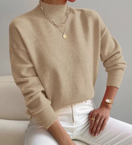 Pull femme col montant manches longues – Pull en maille uni élégant 2026 – Dropvet Pull femme col montant manches longues – Pull en maille uni élégant 2026 – Image 6