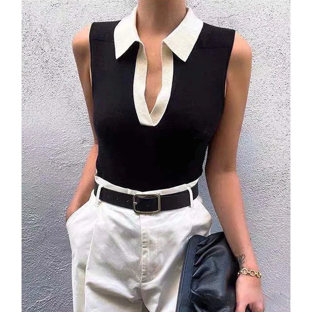 Débardeur Tricot Femme Élégant en 2 Coloris – Dropvet Débardeur Tricot Femme Élégant en 2 Coloris – Image 2