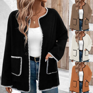 veste femme ample contrastée