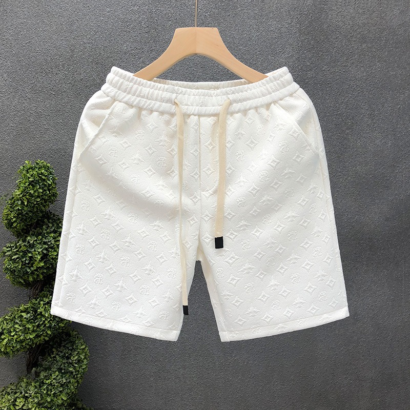 Short Homme Blanc Jacquard Confortable – 5 Tailles – Dropvet Short Homme Blanc Jacquard Confortable – 5 Tailles – Image 3