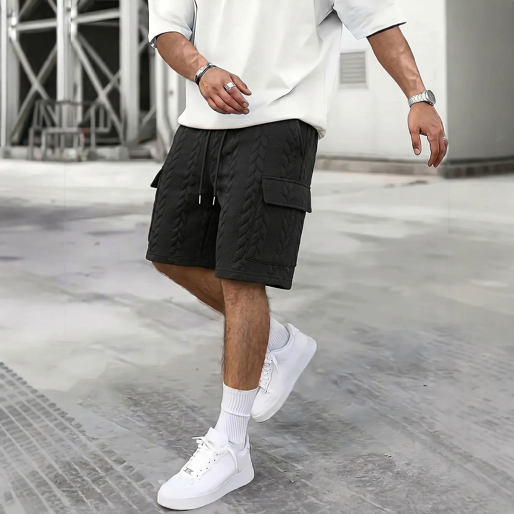 Short Homme Jacquard : 6 Tailles au Style Élégant – Dropvet Short Homme Jacquard : 6 Tailles au Style Élégant – Image 5