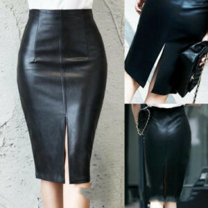jupe crayon cuir femme