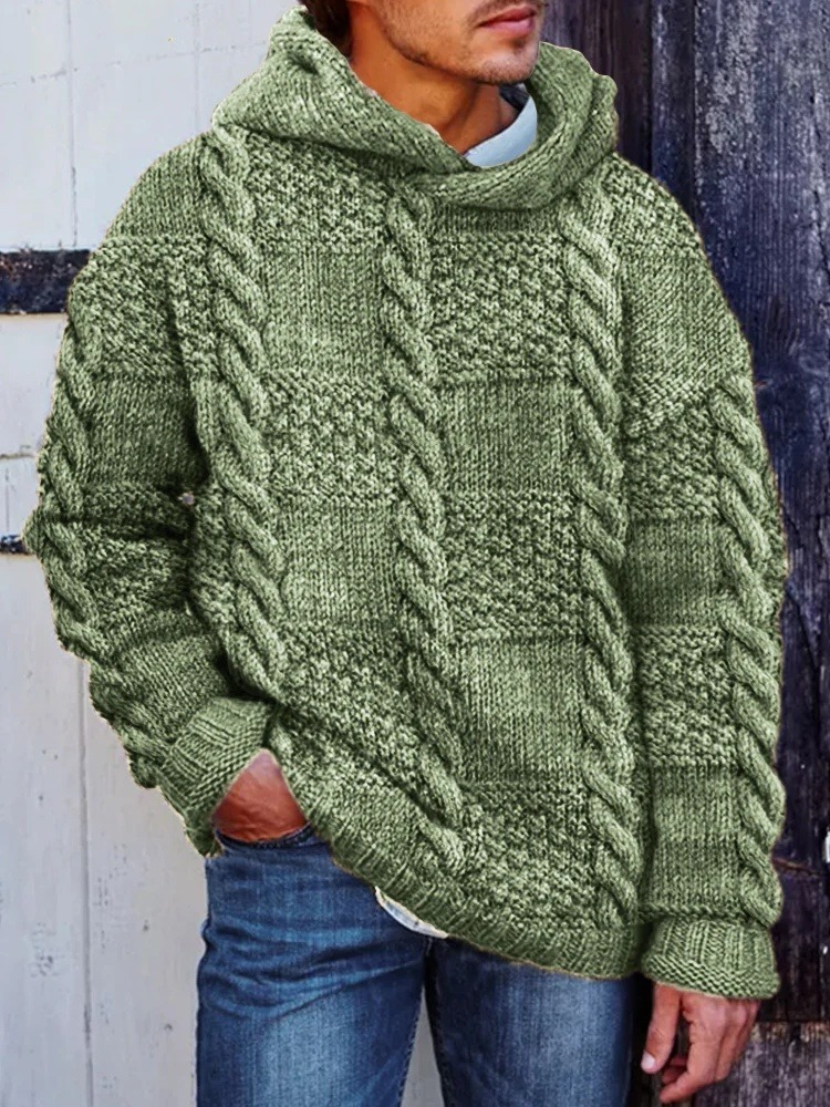 Pull Capuche Homme Torsadé absolument Chaleureux – 6 Tailles – Dropvet Pull Capuche Homme Torsadé absolument Chaleureux – 6 Tailles – Image 2