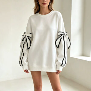 pull femme oversize nœuds