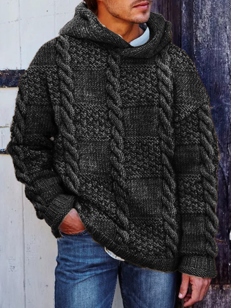 Pull Capuche Homme Torsadé absolument Chaleureux – 6 Tailles – Dropvet Pull Capuche Homme Torsadé absolument Chaleureux – 6 Tailles – Image 3